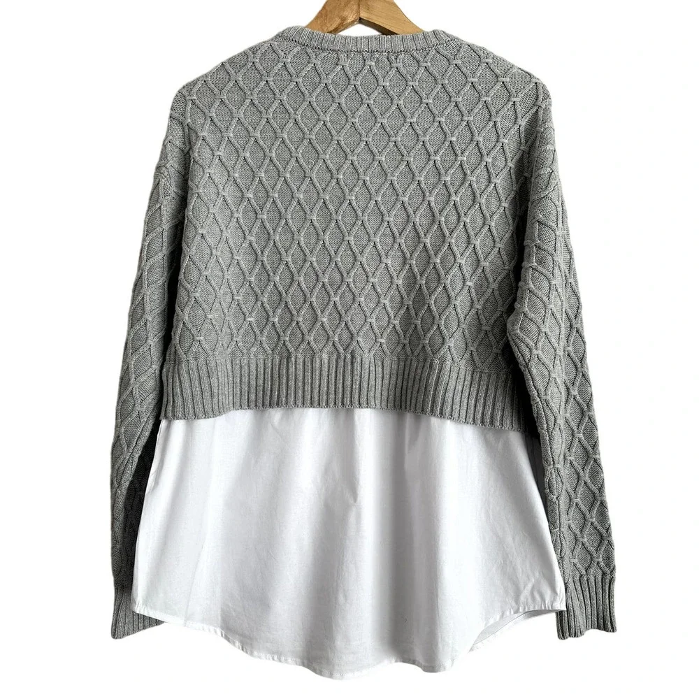 Bobi Black Mix Layer UNITED‎ Crew Neck Twofer Top-Size Medium Women's-NWT
